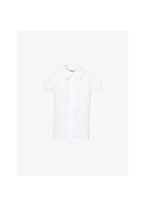 Womens Me And Em Cap-Sleeve Cheesecloth Cotton Blouse