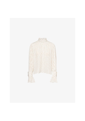 Womens Me And Em Paisley Print Silk Blouse