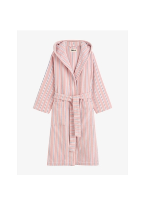 Tekla Striped Hooded Cotton Robe