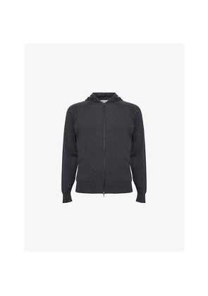 Mens John Smedley Zip-Up Fine-Knit Merino-Wool Hoody