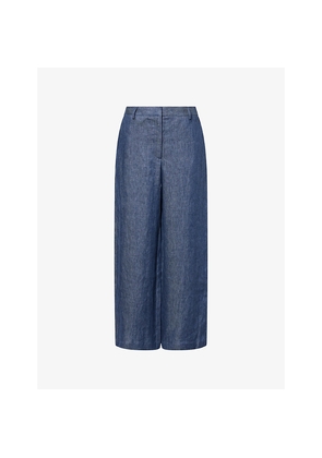 Womens TWP Dylan Wide-Leg Denim-Look Trousers