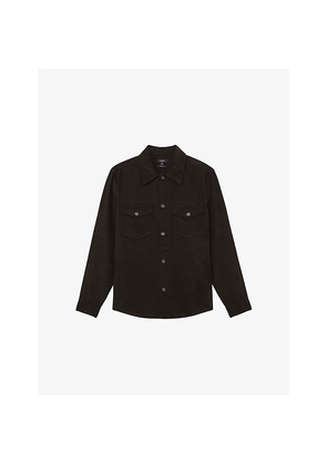Mens Reiss Kai Patch-Pocket Cotton-Corduroy Overshirt