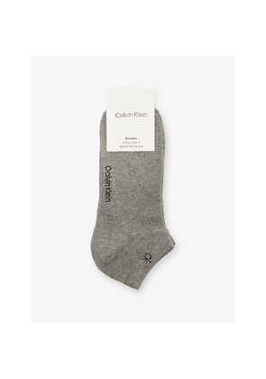 Mens Calvin Klein Logo Stretch-Cotton Trainer Socks Pack Of Three