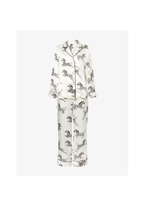 Womens Olivia Von Halle Lila Zebedee Silk-Satin Pyjamas