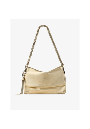 Womens Jimmy Choo Callie Flap Metallic-Leather Shoulder Bag