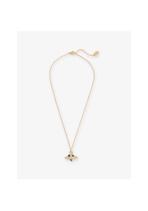 Womens Vivienne Westwood Jewellery Diamante Heart Gold-Plated Brass and Crystal Pendant Necklace