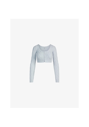 Womens Skims Cable-Knit Cropped Cardigan