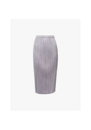Womens Pleats Please Issey Miyake Basics Knitted Midi Skirt