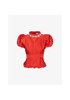 Womens Sister Jane Narrative Jacquard Woven Top