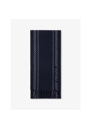 Mens Prada Jacquard-Knit Wool and Cashmere-Blend Scarf