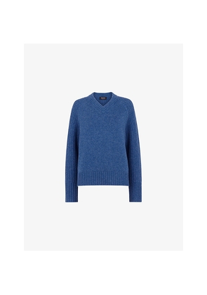 Womens Whistles V-Neck Knitted Wool Jumper