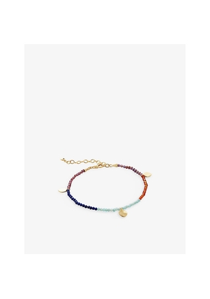 Womens Monica Vinader Dahlia 18ct Recycled Yellow Gold-Plated Vermeil Sterling-Silver and Gemstone Beaded Bracelet