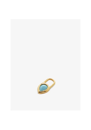 Womens Monica Vinader Teardrop 18ct Recycled Yellow Gold Vermeil Sterling Silver and Turquoise Earring Charm