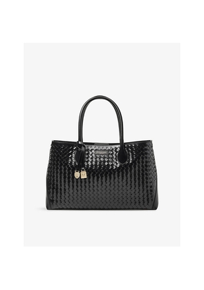 Womens Aspinal Of London London Woven Leather Tote Bag