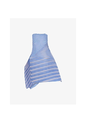 Womens Issey Miyake Stripes Asymmetric Knitted Mini Dress