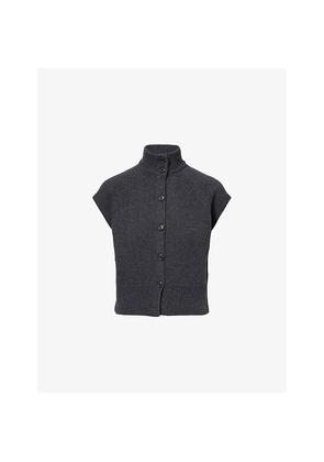 Womens Me And Em High-Neck Merino-Wool and Cashmere Vest