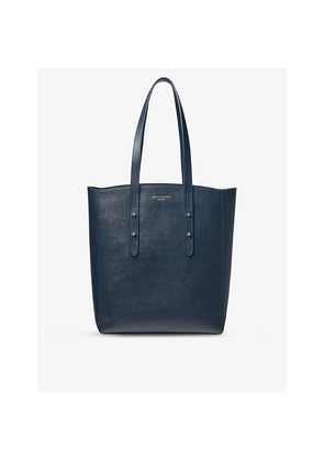 Womens Aspinal Of London Essential Logo-Embossed Leather Tote Bag