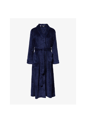 Womens Lauren Ralph Lauren Logo Embroidery Soft Long Fleece Robe