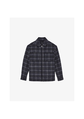 Mens Reiss Vitarli Checked Padded Wool-Blend Overshirt