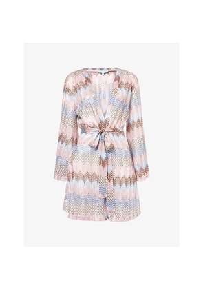 Womens Melissa Odabash Anna Zigzag-Stripe Knitted Kaftan