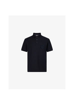 Mens Emporio Armani College Logo-Embroidered Cotton Polo Shirt