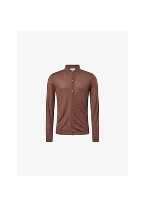 Mens Raith Edgar Classic-Collar Wool Blend Shirt