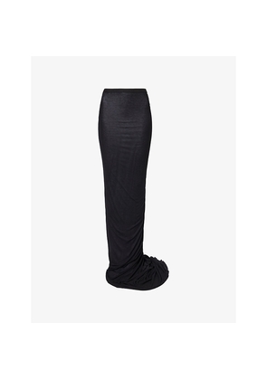 Womens Rick Owens Edfu Split Woven Midi Skirt