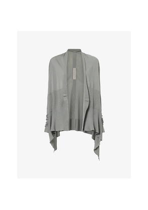 Womens Rick Owens Medium Wrap Asymmetric Wool Cardigan