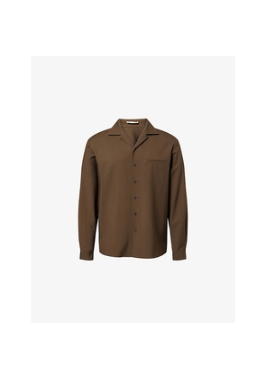 Mens The Row Kanta Open-Collar Wool Shirt