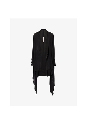 Womens Rick Owens Draped Open-Front Wool Cardigan