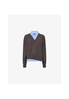 Womens Acne Studios Kascha Layered Wool Jumper