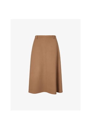 Womens Max Mara Flared Wool and Cashmere-Blend Midi Skirt