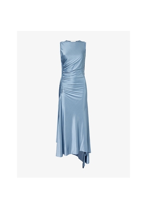 Womens Victoria Beckham Twist Asymmetric-Hem Woven Midi Dress