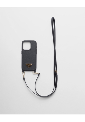 Saffiano leather cover for iPhone 15 Pro