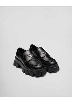 Monolith brushed leather loafers