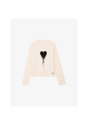 Womens Zadig&Voltaire Markuz Heart-Intarsia Cashmere Jumper