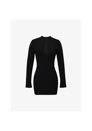 Womens House of CB Lotus Keyhole-Detail Stretch-Crepe Mini Dress