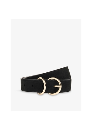 Womens Whistles Double-Ring Suede Buckle Belt