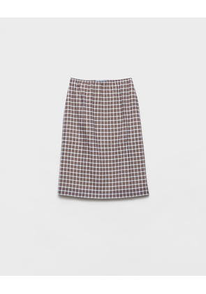 Checked stretch georgette skirt