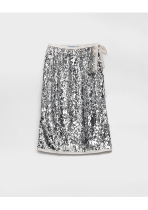 Embroidered sequin skirt
