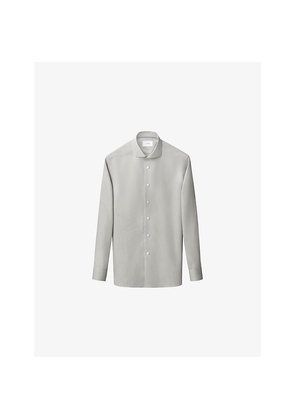 Mens Eton Solid Slim-Fit Cotton-Twill Shirt