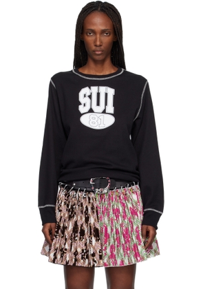Anna Sui Black 'Sui 81' Thermal T-shirt