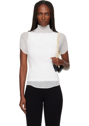 ISSEY MIYAKE White Chiffon Twist T-shirt