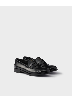 Brushed leather loafers