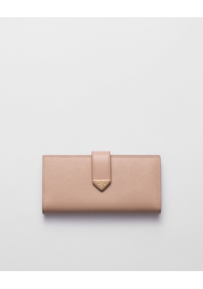 Large Saffiano and smooth leather wallet