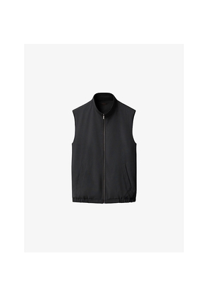Mens Eton Reversible Zip-Up Stretch Wool-Blend Gilet