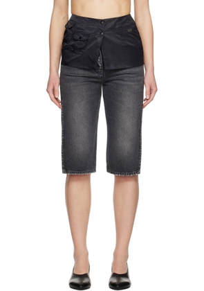 Kijun Black Military Wrap Miniskirt