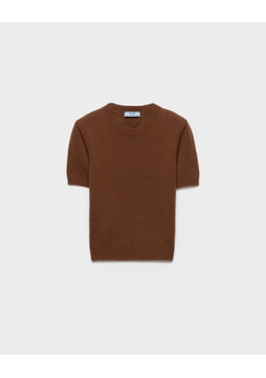 Short-sleeved cashmere sweater