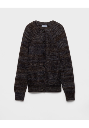 Mouliné wool cardigan