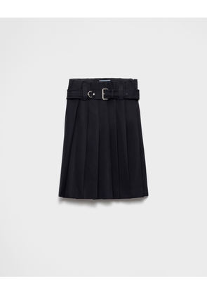 Pleated gabardine skirt